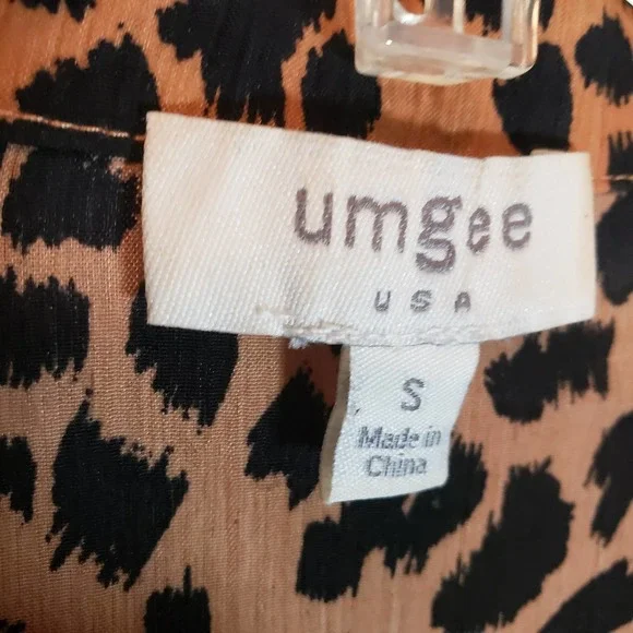 Umgee Leopard Dress Tunic S Pockets Cheetah Swing - Picture 3 of 7